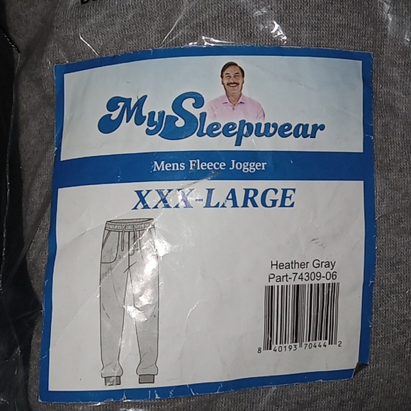 My Pillow-My Sleepwear Mens Fleece Joggers with Pockets (Gray) - Picture 3 of 3